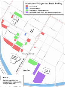 Image of Downtown Youngstown Events Parking Map