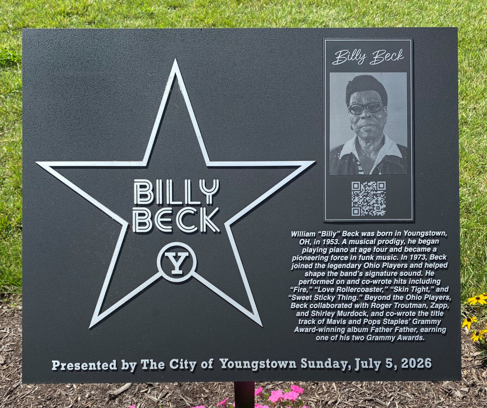 Walk of Fame plaque of Billy Beck, as seen in Wean Park.